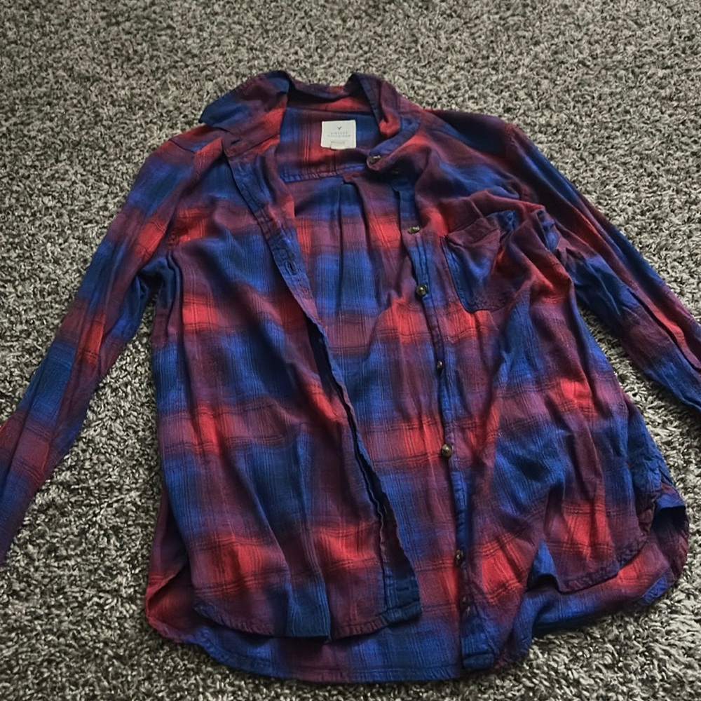 Vintage Boyfriend American Eagle Flannel Button (size Medium)